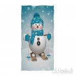 3D belles dessins animés de Noël de ski bonhomme de neige flocon de neige imprimer des serviettes absorbantes douces pour les invités à usages multiples pour la salle de bain 27 5 x 17 5 pouces - B07VMDYCPS